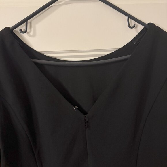 Adrianna Papell Feather-Cuff 3/4-Sleeve Crepe Top - Picture 3 of 4